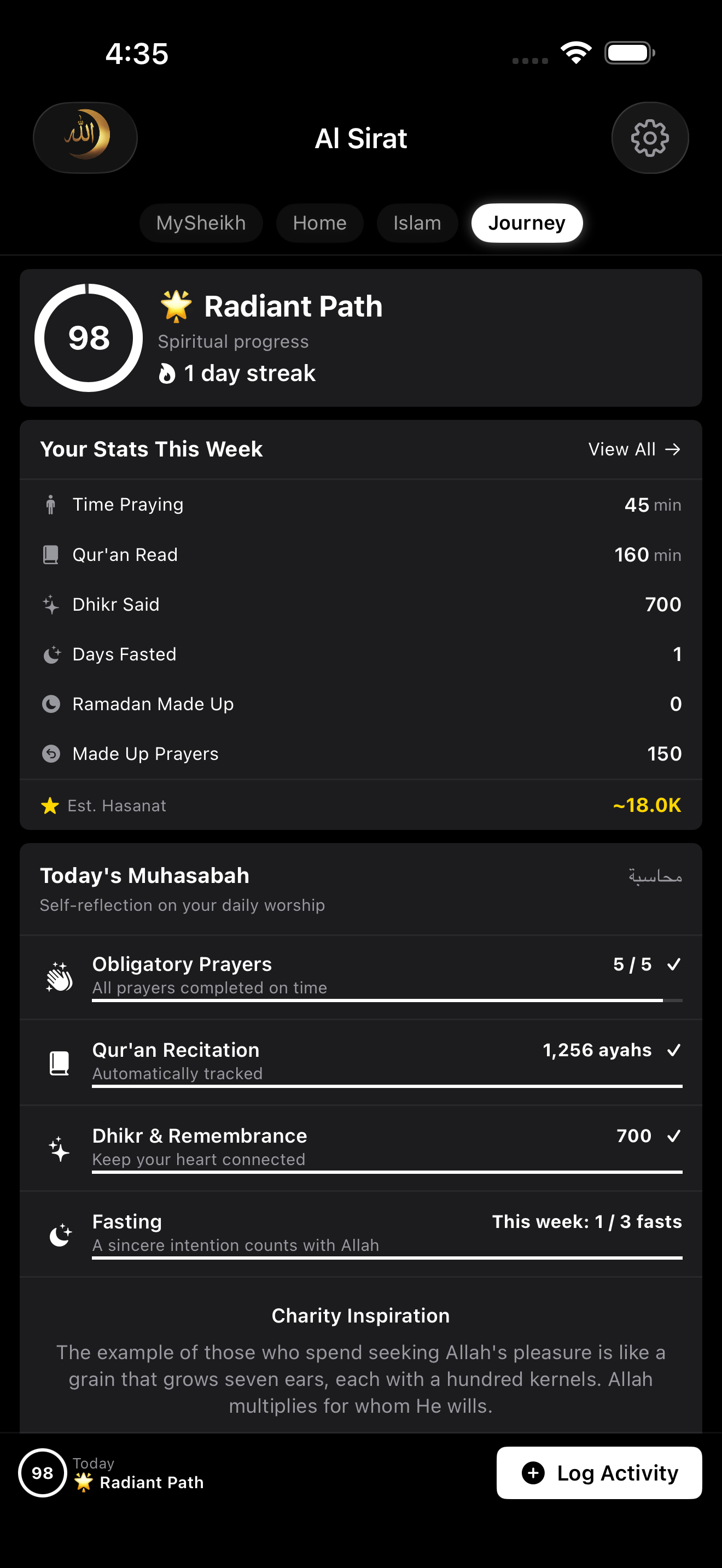 Spiritual Journey Tracker